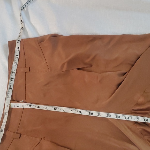 INTERMIX Raleigh 100% Silk Tapered Pants Ankle Zip Tailored Pleated Size 10 - Picture 13 of 14